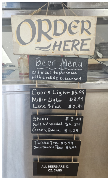 ALL BEERS ARE 12 OZ. CANS